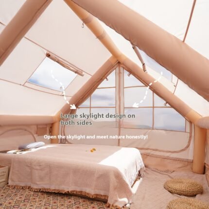 4-6 Person Outdoor Inflatable Camping Tent, Camping Inflatable Tent with Manual Pump, Carpa, Easy to Build And Quickly Inflate, Large Space, Upgraded Ventilation, Suitable for All Seasons, Suitable for Family Outdoor Travel, Camping Etc