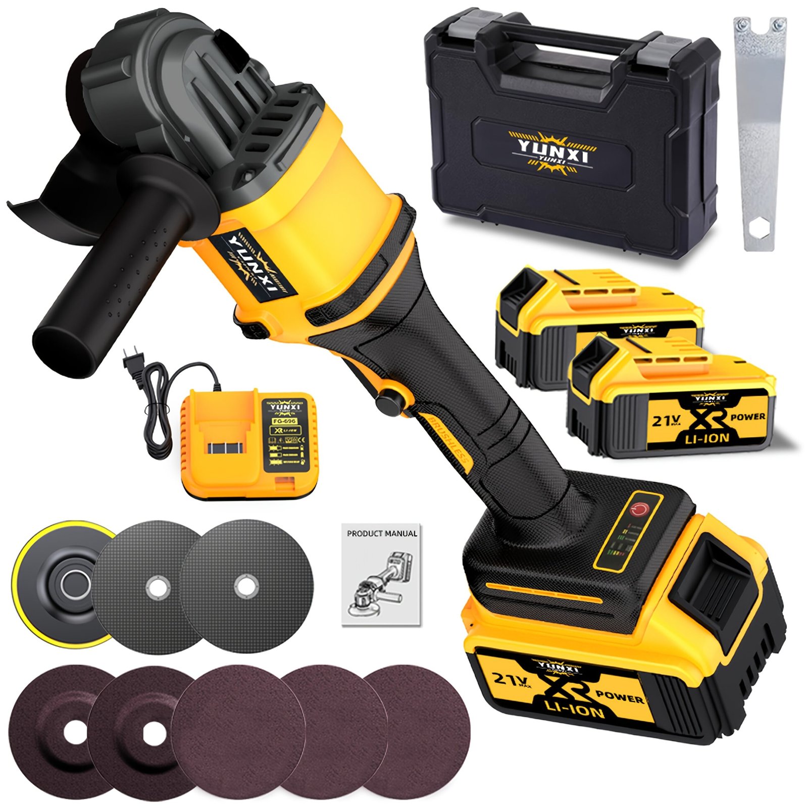 727101ba-37f2-42e8-a270-d46841946e3e-scaled-1.jpg A new rechargeable angle grinder for metal grinding, polishing, rust removal, and home repair in 2025, with a compact design and side handle for professional polishing and fashionable tool design. It is a Father's Day gift for men, Brushless Angle Grinder, Cordless Angle Grinder with And Charger, Grinder Power Tool, Cordless Angle Grinder Heavy Duty, Grinder Tools, Cordless Mini Grinder, Mini Grinder Cordless, Grinders Power Tools, DIY Projects, Home Improvement, - Image 1