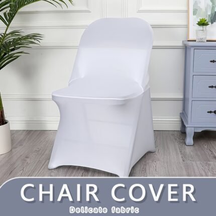 30/50/100pcs High-Quality Spandex Folding Chair Covers - Wedding Decorations Essential - Wedding Stuff, Perfect For Party Supplies, Birthday, Camping & Halloween Decor