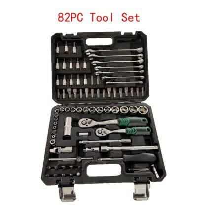 82/94/108pcs Home Tool Kit/ Mechanics Tool Set, Hammer, Screwdrivers, Sockets, Ratchet, Hex Keys, Pliers And More, Auto Repair Tool Set, General Household Hand Tool Set With Storage Toolbox