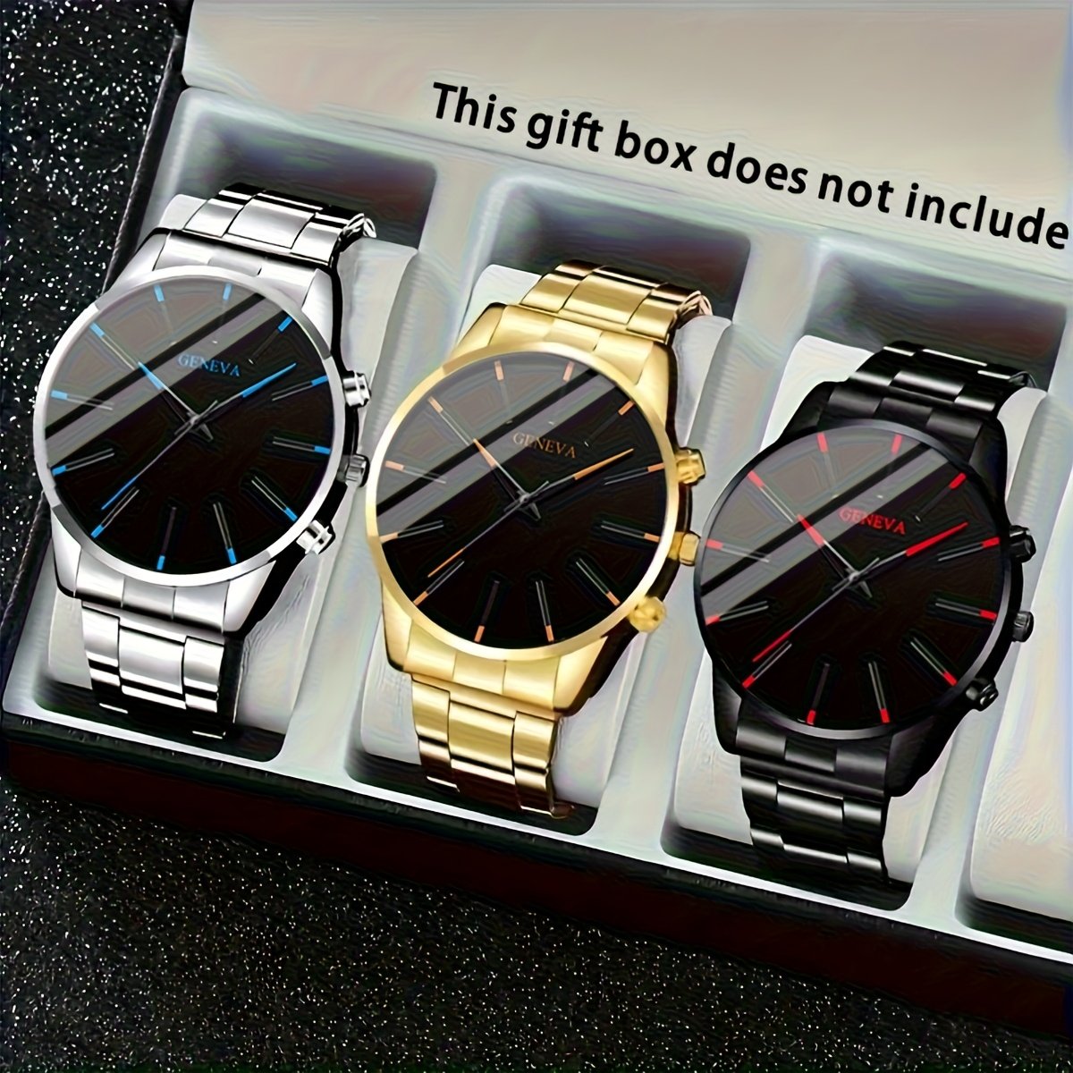 754b0907-da93-4df3-a233-fb40a94f5eb1.jpg 3pcs/ Set, Watches for Men, Mens Watches Quartz Calendar Business Men Watches Analog Stainless Steel Wrist Watch, Perfect Gift for Any Occasion, Elegant Accessory for Work, Formal Events, And Daily Life, Reloj Para Hombre. - Image 1