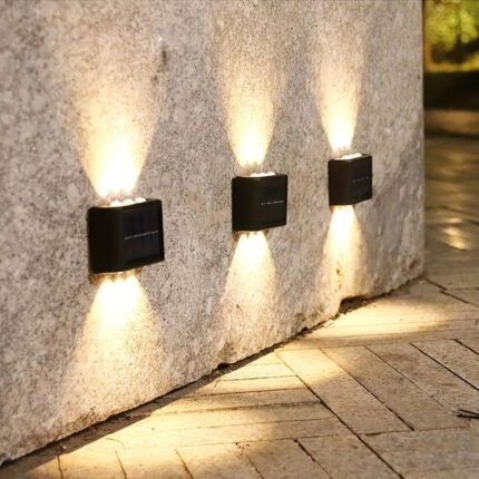 8 Packs Solar Wall Light, Outdoor 6 LED Deck Lights, Wall Light, For Courtyard, Street, Fence, Garage, Garden Perfect Decoration