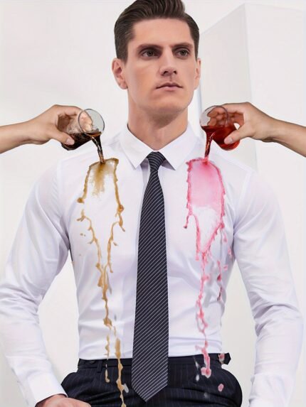 Men'S Three-Proof Long Sleeve Shirt, Non-Stain, Anti-Formal Business Casual Wear with Button-Up Collar & Lapel, Regular Fit for All Seasons, Allseason Apparel | Classic Long Sleeve | Oilresistant Fabric, Long Sleeve Tops