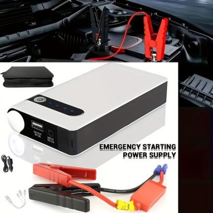 30000mAh High-Capacity Portable Car Jump Starter Booster Jumper Box - Reliable Emergency Power Bank Battery Charger with Quick Charging And Multi-Functional Design Quick Start Car, Vehicle Jump Starter, Roadside Assistance Tool, Sleek Power Bank, Multifunctional Device, Efficient Charging Technology, Durable Construction, Fast Charging Device, Car Owners, Road Trip Essentials