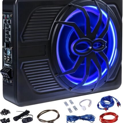 Car Subwoofer Enclosure With 800W Stereo Surround Sound & LED Ambient Light, Car/Truck Audio Sub Built In Amplifier, High/Low Level Input