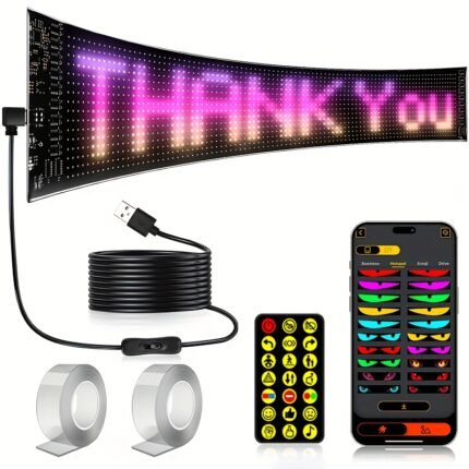 1pc Programmable LED Logo, Flexible LED Scrolling Digital Display Screen, Intelligent APP Control DIY Text Pattern Animation, LED Matrix Panel, Used For Store Glass Decoration