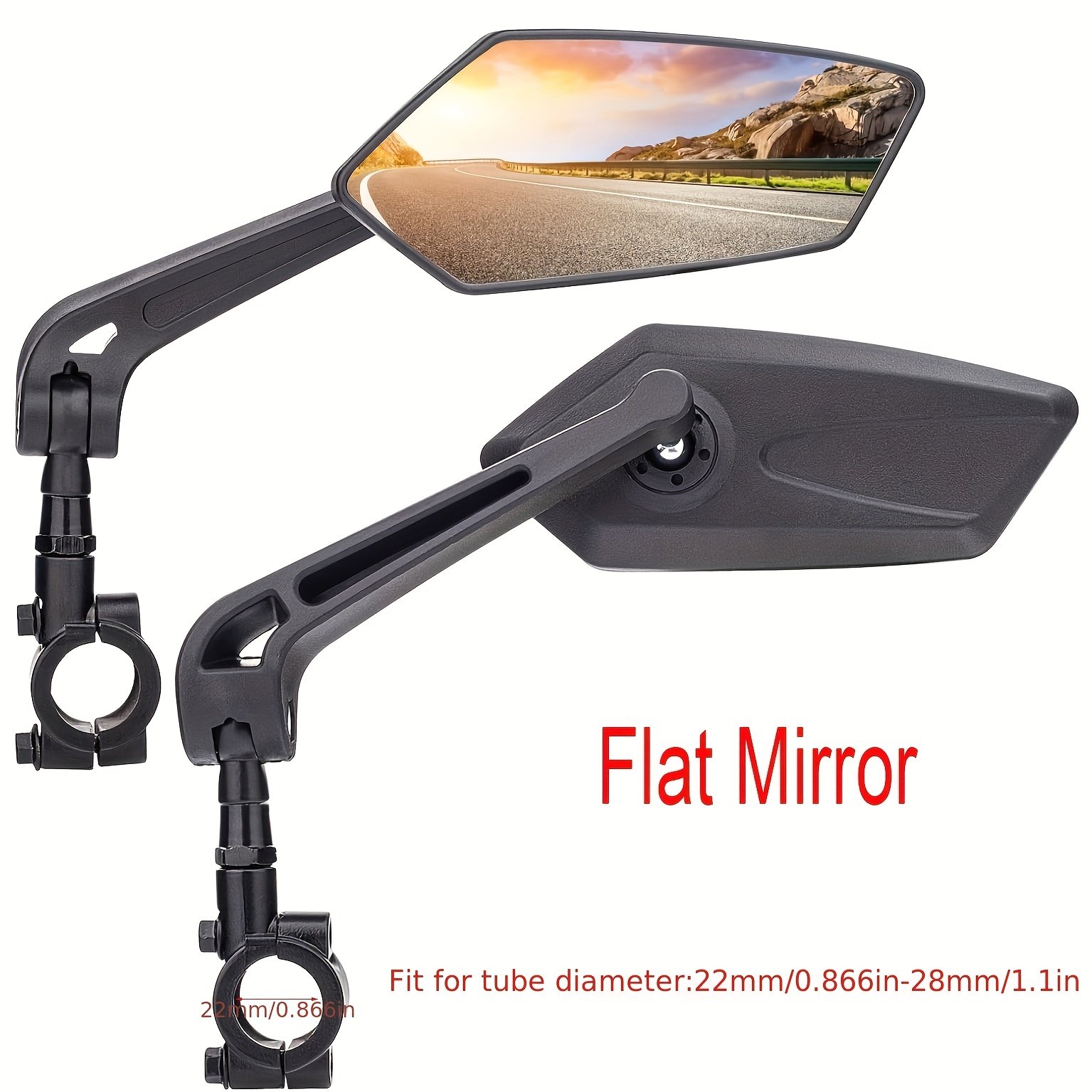 7bf0922f-d572-4641-8c7b-25d8d8033607.jpg 2pcs high-definition glass adjustable bicycle rearview mirror, 360° rotatable side view for cycling, wide-angle reflective safety mirror suitable for mountain bikes, universal handlebar installation accessories - Image 1