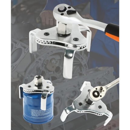 SPORTULI Adjustable 3 Jaw Oil Filter Wrench Set, 2.5" to 4.5" Range - Durable Carbon Steel Removal Tool for Cars, Trucks, Motorcycles