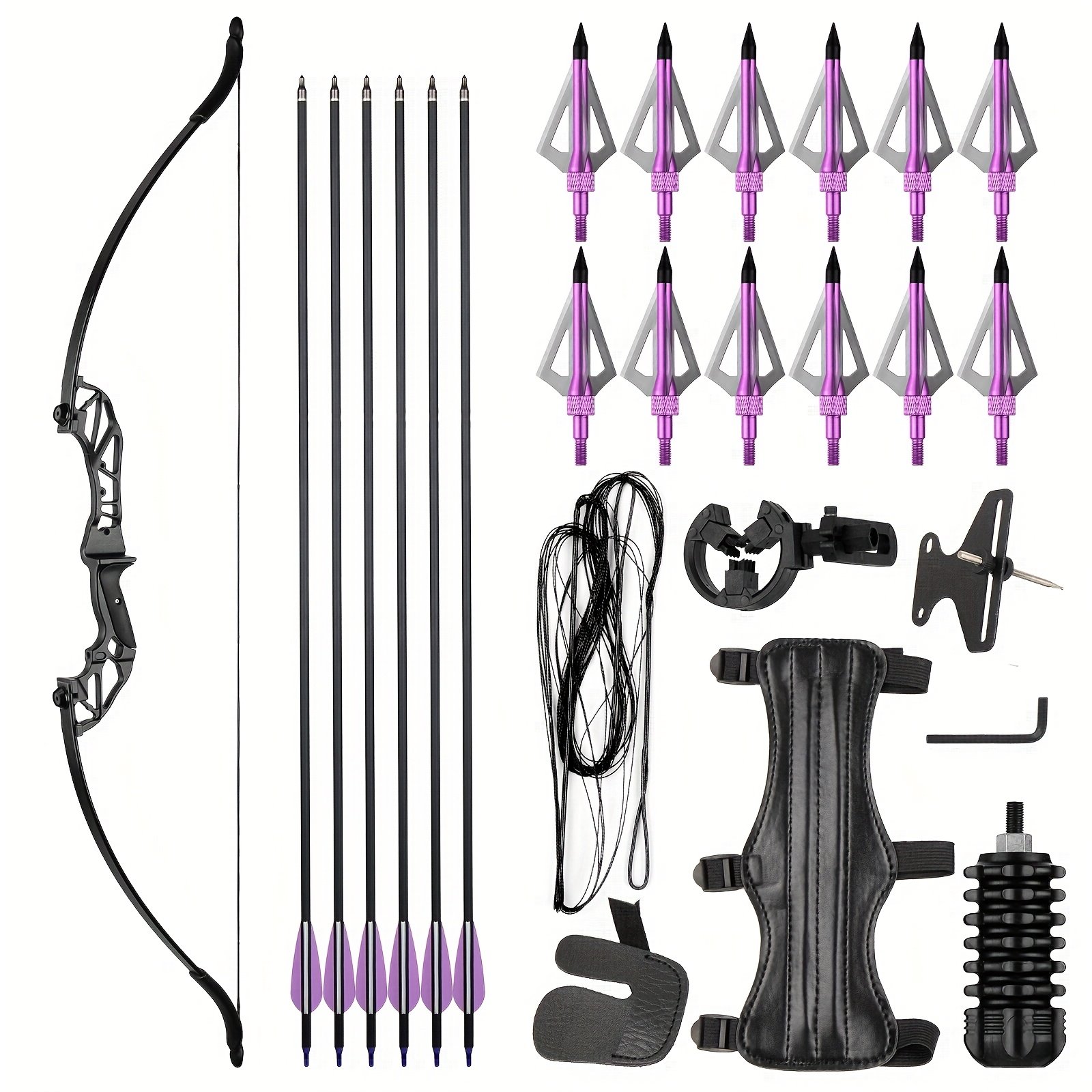 7cc9839a-f5a2-4355-acbc-a19d5750b36d.jpg Archery Recurve Bow And Arrows For Adults, Takedown Aluminum Alloy Riser Bow Set For Beginners, Right Hand Archery Recurve Bow Kit, 40-55 Lbs - Image 1