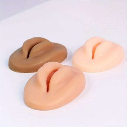 3 tattoo practice lips -5D silicone practice lip Light Beige available in three colors - Permanent makeup silicone false Light Beige - Lip block PMU beginner training tattoo makeup