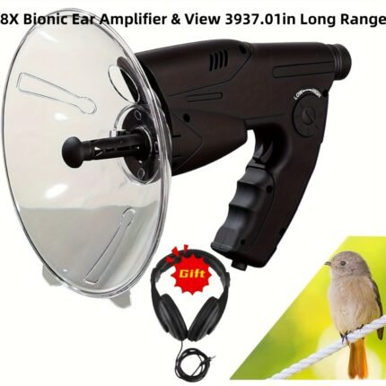Parabolic Microphone Monocular | X8 Bionic Ear Amplifier & 3937.01in Long Range | Record 12 Seconds Of Wildlife Sound (With Digital Recording Chip) | Bird Listening Telescope For Outdoor Hunting/Birdwatching/Camping | Portable Sound Magnification