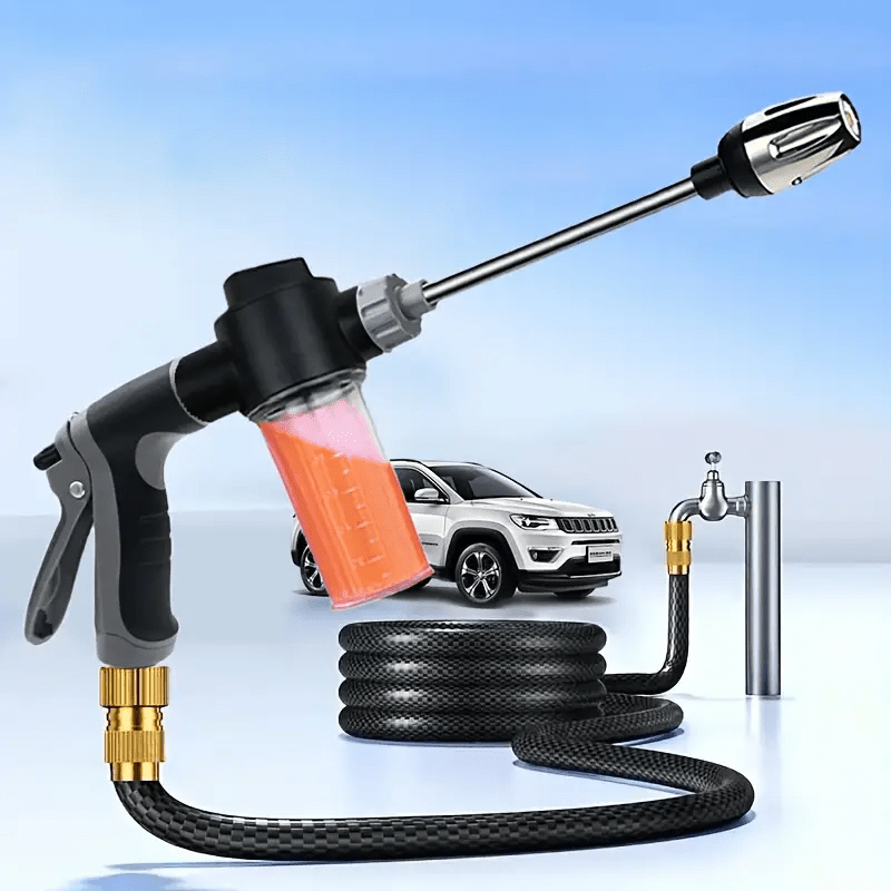 7dd605d252a24e95bff23ae6b48fc85b-goods.png Manual High-Pressure Spray Foam Gun with Foam Pot - Plug-In-Free Strong Rinsing, Ergonomic Handle & Adjustable Spray Nozzle for Car Washing, Yard & Pet Cleaning - DIY/Professional Use, Car Wash Foam Gun, Yard Cleaning Tool, Userfriendly Design, Durable Plastic Construction - Image 1