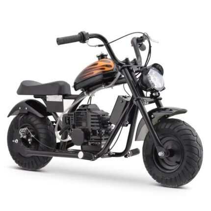 Mini Off-Road Dirt Bike, DB004 Model 49 CC 2-Stroke Gas Chopper Bike with Off-Road Tire, Disc Brakes, Led Headlight, Max Load 160Lbs, Max Speed 18Mph