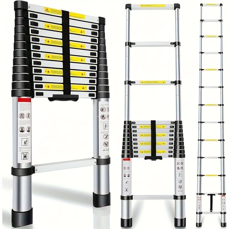 7e258bce-35ae-4fae-bea0-2f738b0f422d.jpg Telescoping Ladder, Telescopic Extension Ladder, Aluminum Alloy Folding Ladder Portable Multi-Purpose for Indoor Outdoor Work, Heavy Duty 330 Lbs Load - Image 1