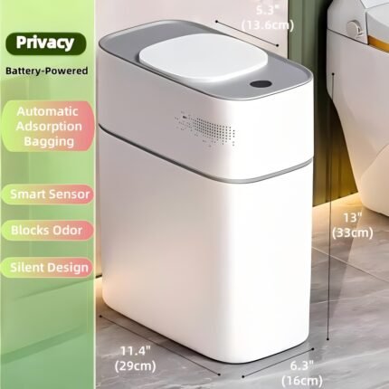 Smart Automatic Trash Can with Hands-Free Operation & One-Touch Opening - Odor-Sealing Lid, Modern Rectangular Design, Durable Sturdy Construction for Home & Office - Hygienic Touchless Bin, Air-Purifying Waste Basket (No Manual Contact), Small Trash Can With Lid, Office Trash Can, Pink Trash Can Bathroom, Bathroom Garbage Can With Lid, Trash Can Office, Trash Can For Bedroom, Trash Can, Bathroom Trash Can, Trash Can Bathroom, Trash Can With Lid, Trash Can Kitchen, Small Trash Can