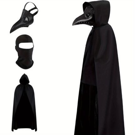 Halloween Mask for Adults, Plague Doctor Mask, Scary Halloween Costume Renaissance Dress for Women or Men