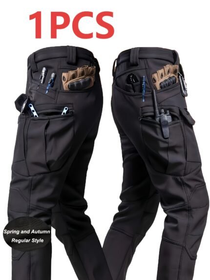 Men'S Outdoor Tactical Cargo Pants, Casual Trousers, Multifunctional Pockets, Lightweight And Durable Work Pants For Camping, Hiking And Fishing, Suitable For Spring, Summer And Fall