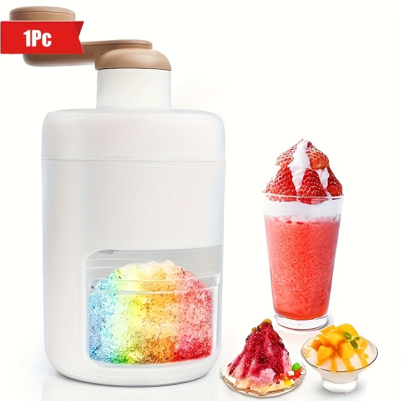 83799cae-bc8c-4844-81d3-269e8ccc7d32.jpg 1pc Portable Ice Shaver Machine - Manual Hand-Powered BPA-Free Plastic Crusher for Shaved Ice, Snow Cones & Slushies with Free Ice Cube Trays - Perfect for Home, Parties, Outdoor Picnics & BBQs, Party Dessert Station, Userfriendly Design - Image 1