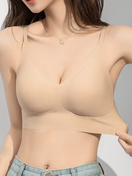 1pc Women'S Push-Up Bra - Seamless, High Support, Removable Pads, Solid Pink, Comfortable & Stylish for Everyday or Special Occasions, Special Occasion Bra | Seamless Bra | Comfortable Fit