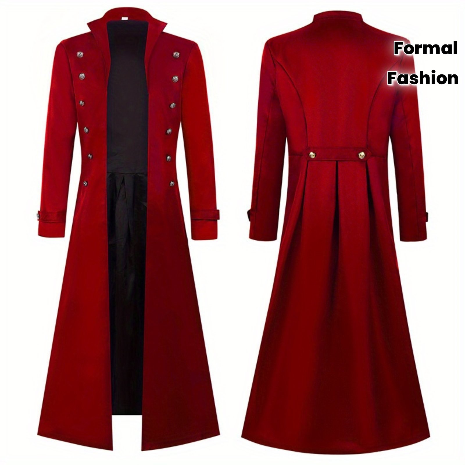 8421bb063af1f354a89b9f1981033c7b.jpg Men's Gothic Victorian Steampunk Jacket - Vintage Frog coat with Button-Front Closure, Elegant Gothic Victorian Costume for Halloween, Cosplay, Stage Performances - Formal Party Outerwear, Cosplay Attire, Retro Fashion, Decorative Buttons, Theater Performers - Image 1