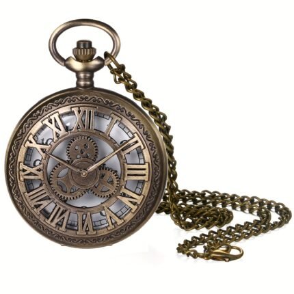 Men'S Vintage Pocket Watch Necklace - Quartz Movement with Mechanical Gear Display, Arabic Numeral Dial & Chain, Retro Analog Watch for Everyday Formal Wear, Durable Non-High Quality Design, Stylish Accessory for Men, Functional Timepiece, Classic Timepiece, Highquality Finish, Enthusiasts, Fashionconscious Men, Pocket Watch For Men, Pocket Watch Chain, Watch Chain, Pocket Watch Mechanical, Pocket Watch Vintage, Mechanical Pocket Watch, Large Pocket Watch, Vintage Watch Men, Pocket