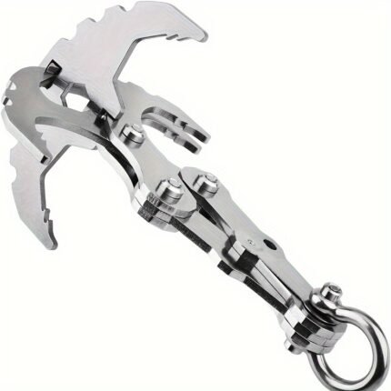 Heavy-Duty Stainless Steel Folding hook - Camping & Hiking claw with 4 Claws, Secure Grip for Backpacks, Clothes, Gear - Compact Folding Design for Outdoor, Home, Travel - Rust-Resistant Multi-Purpose Hook, Camping Accessories, Backpack Securing Tool, Modern Tool Design, Durable Construction