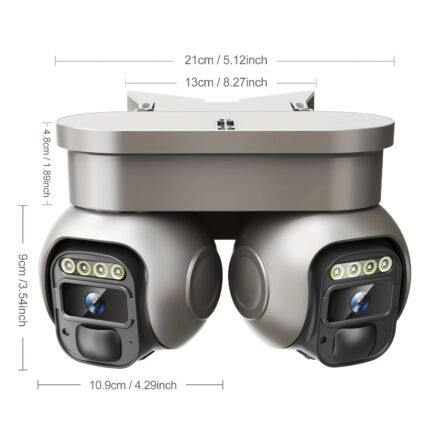 Solar-Powered 4G LTE Cellular Outdoor Security Camera with Dual Lens 360° PTZ View, 1920P HD Video, Motion Detection Alerts, Built-In SIM Card & Solar Panel, 4G/3G/2G/5G Network Compatible, Lithium Battery Backup, App-Controlled Wireless Smart Home Surveillance System for Property Protection, Durable Construction & High Quality Design, Outdoor Security Camera Solar, Property Protection System, Smart Home Security, High Quality Housing, Rugged Outdoor Build, Solarpowered Technology