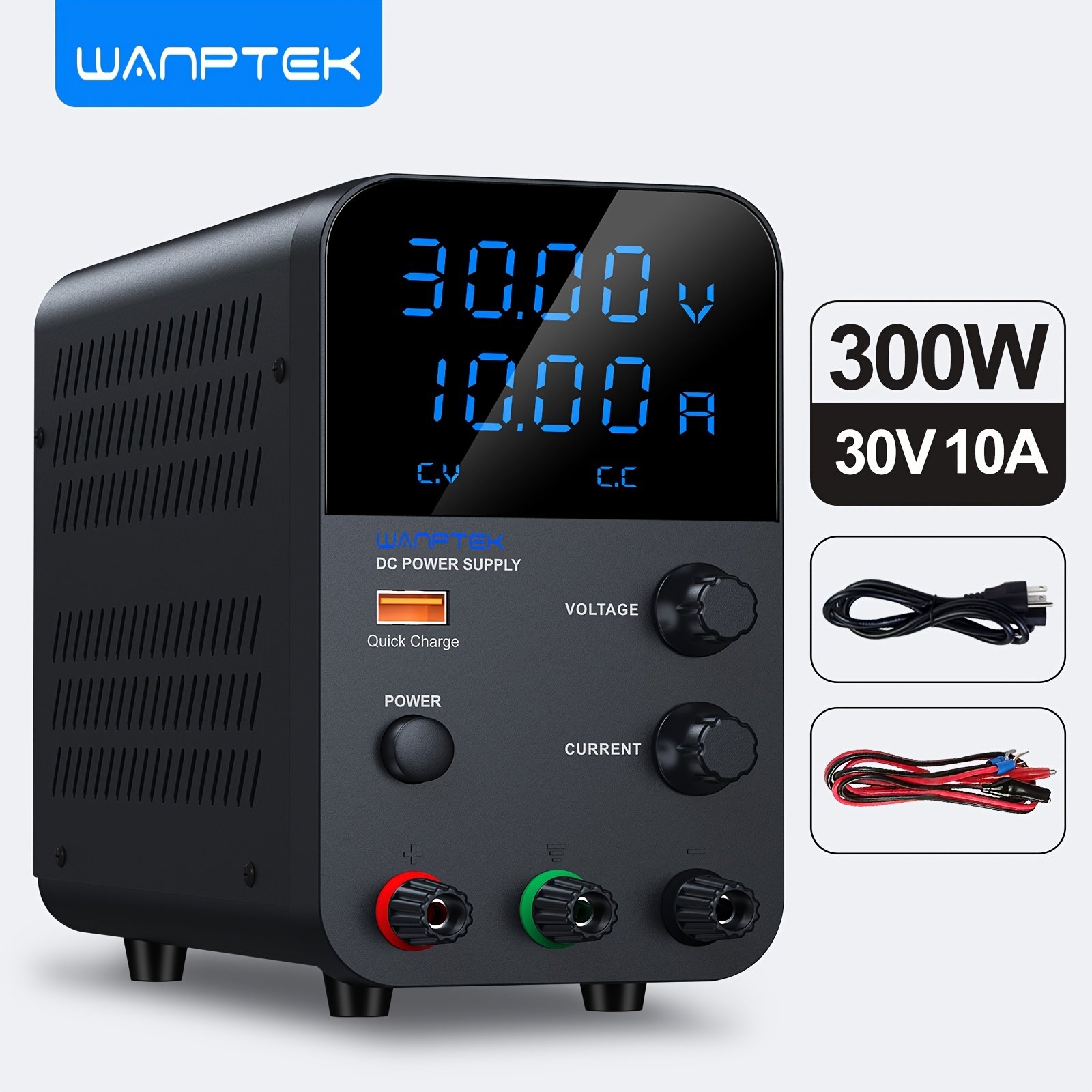 87d1ae83-4029-442c-a6e6-7bf98395631c.jpg Wanptek GPS3010 Voltage/Current/Load Monitoring, Precision Regulation, Over-Voltage/Over-Current/Short Circuit Protection, USB Fast Charging Port, Heavy-Duty Construction - for Laboratory, Electronics Workbench, Professional & Educational Use - Compatible with US Outlet (115V), Electronic Bench Power Supply, Userfriendly Interface, Sturdy Construction - Image 1