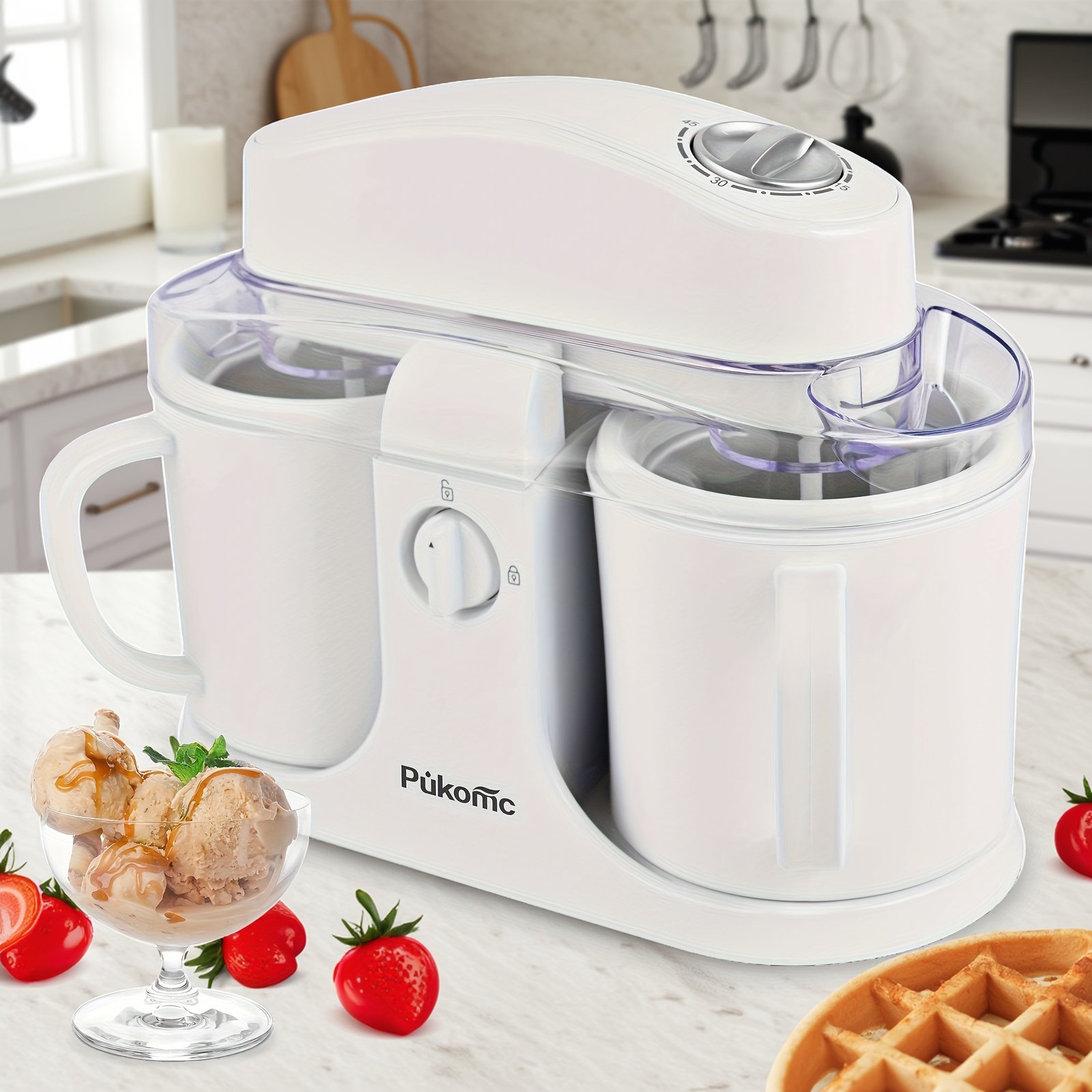 88269220-9d91-4481-894f-d480c2f708fb.jpg Home Ice Cream 1QT Perfect for Making Homemade Ice Cream, Smoothies And Frozen Yogurt, Detachable Design for Easy Cleaning, Party, Summer Essentials! - Image 1