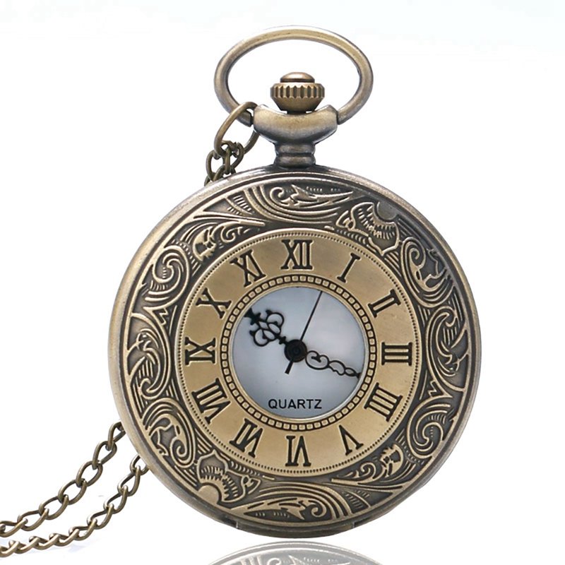 88888e5f-3dd0-47b4-a760-82f0d89fe379_800x800.jpeg Simple Roman Copper Color White Face Pocket Watch Quartz Necklace Style - Image 1