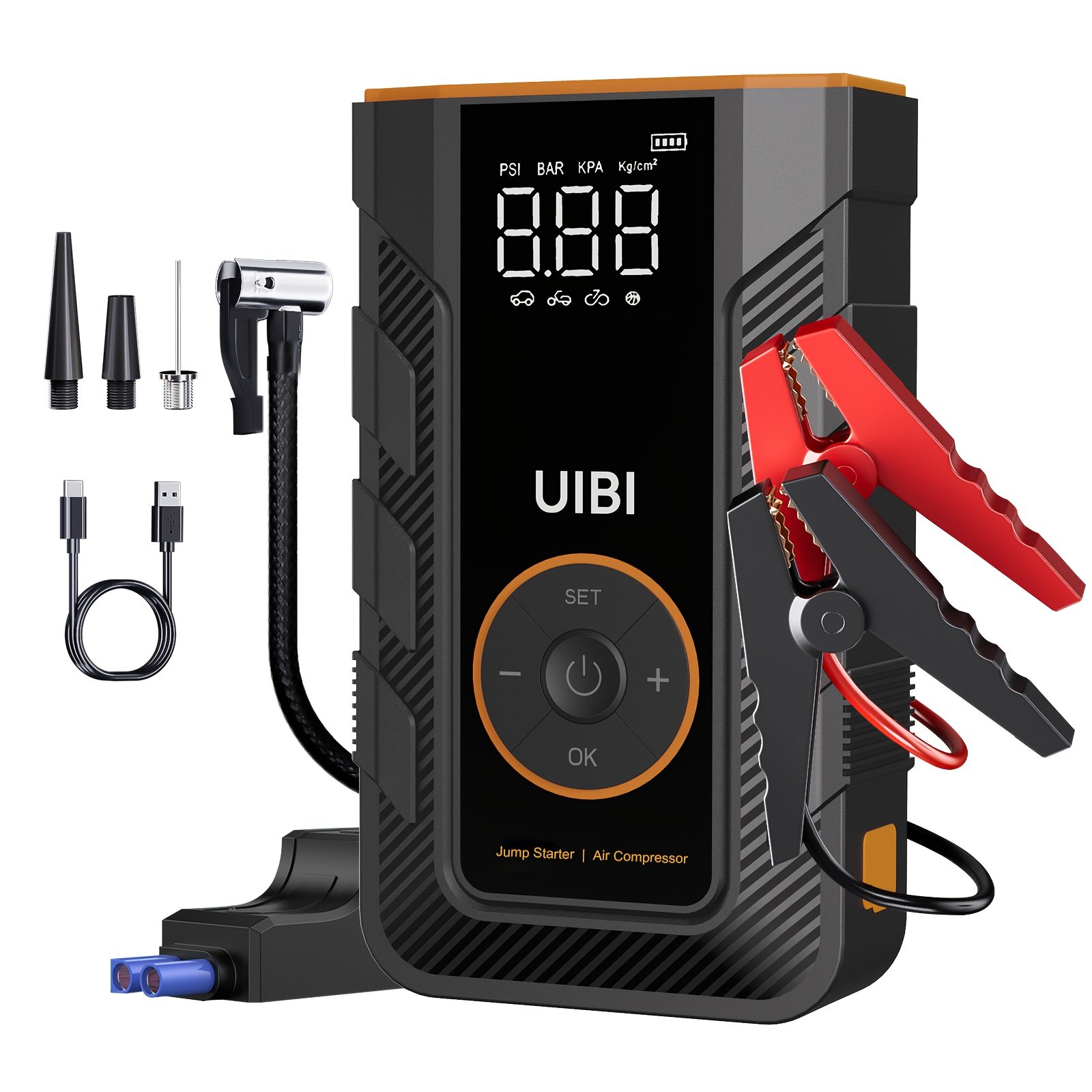 8a036a86-f04a-4b57-a3f0-8b42728754d8.jpg Portable 5000A Car Jump Starter & 150PSI Tire Inflator With 30-Second Quick Start, 10-in-1 Safety Protections, And Fast Charge - Ultimate Gift For Road Trips, Camping & Emergency Use - Image 1