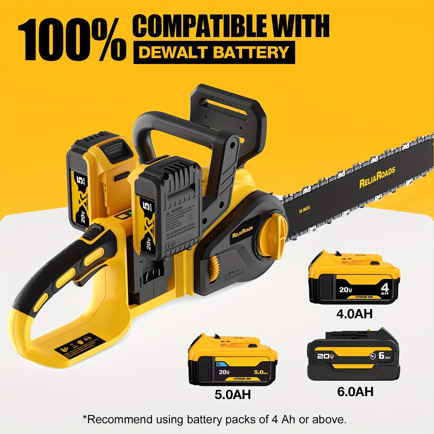 8a32e5ec-f505-4471-b7c4-d01d31fac801.jpg 16-Inch Brushless Chainsaw, 40V (2 X 20V MAX) Compatible with DewaIt Battery, Brushless Motor 8600RPM, Chains Brake, Auto Lubrication, Compact Design, Ideal for Wood/Tree Cutting, Pruning, Tool Only (Battery Not Included) - Image 1