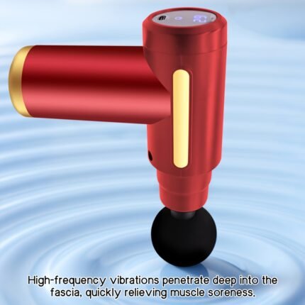 LED Display Screen with Six Adjustable Levels, Silent Fascia Gun MINI Portable Digital Fascia Gun, Convenient Electric Massager with Long Battery Life, Four Types Of Massage Heads, Replaceable Massage Gun