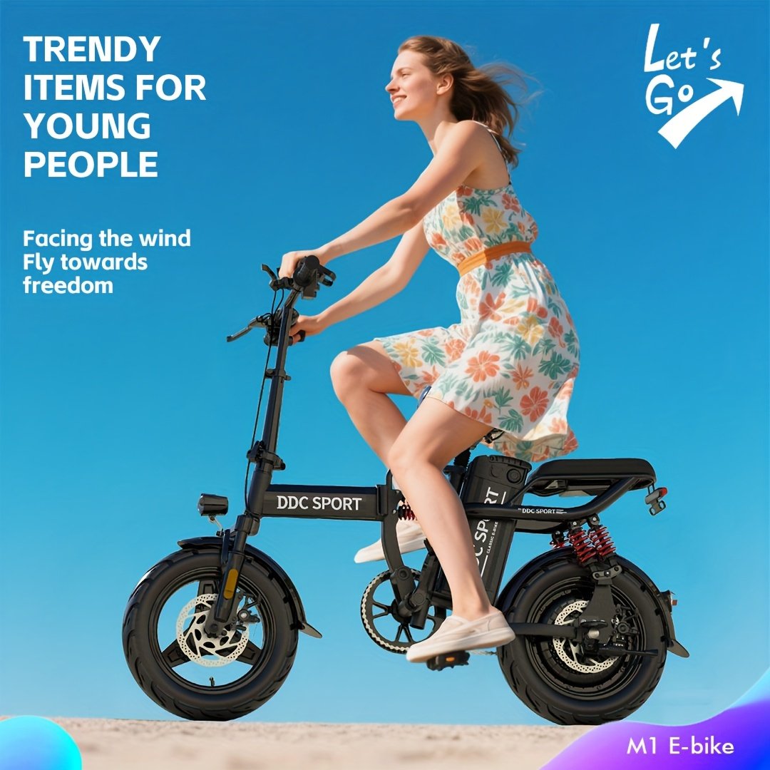 8a82feaf-a969-4f77-b84f-f85086085b31.jpg Electric Bike for Adults, 700W Peak Motor, 48V20Ah Removable Battery, 32 Miles Long-Range, 20MPH High-Speed, 11 Shock Absorbing Areas, 15-Day Trial Period, 14'' Tire, Dual Disc Brakes, LCD Mileage Display, Commuter E-Bike, Electric Bike for Men, Electric Bikes for Women, Electric Bike Foldable, Electric Mountain Bike for Adults, Commuter Bike, Travel Bike, Stylish Ebike, Sleek Ebike, Durable Construction, Premium Ebike, Longrange Ebike, Highspeed Ebike, Electric Bike Long Range, Long - Image 1