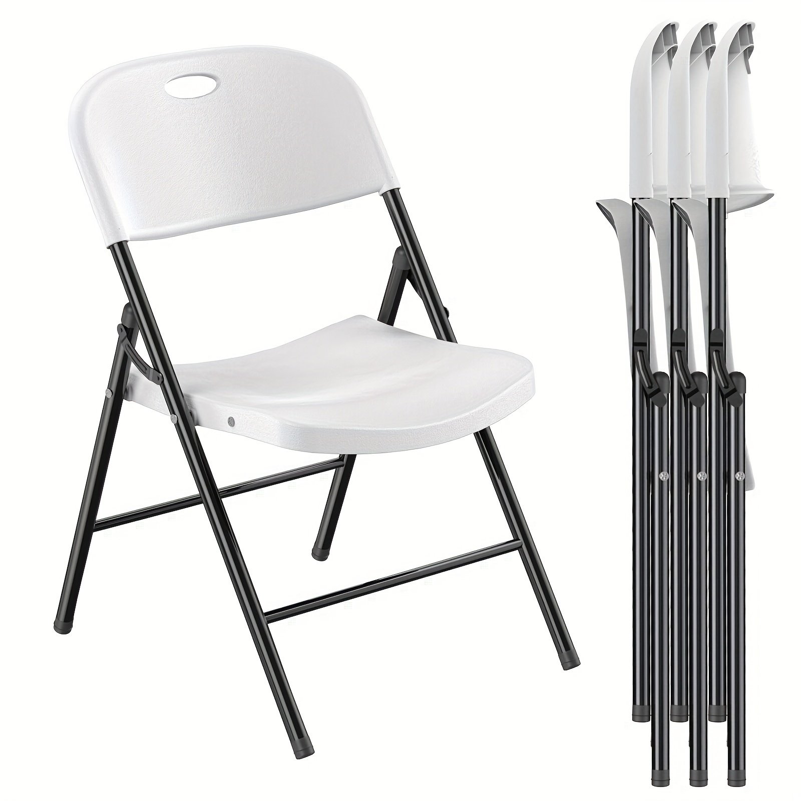 8c1311a1-f16d-478c-bd9a-47b964a79a67.jpg 650 Lbs Weight Limit Heavy Duty Plastic Folding Chair With Reinforced Steel Frame For Indoor And Outdoor, Wedding, Parties, Restaurants, Meeting Rooms, Patios, And Garden - Image 1