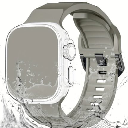 Soft Ocean Apple Watch Sporty Silicone Strap - Adjustable Clasp, Fits 42mm to 49mm, Series 1-10, SE, Ultra 2 for Men and Women