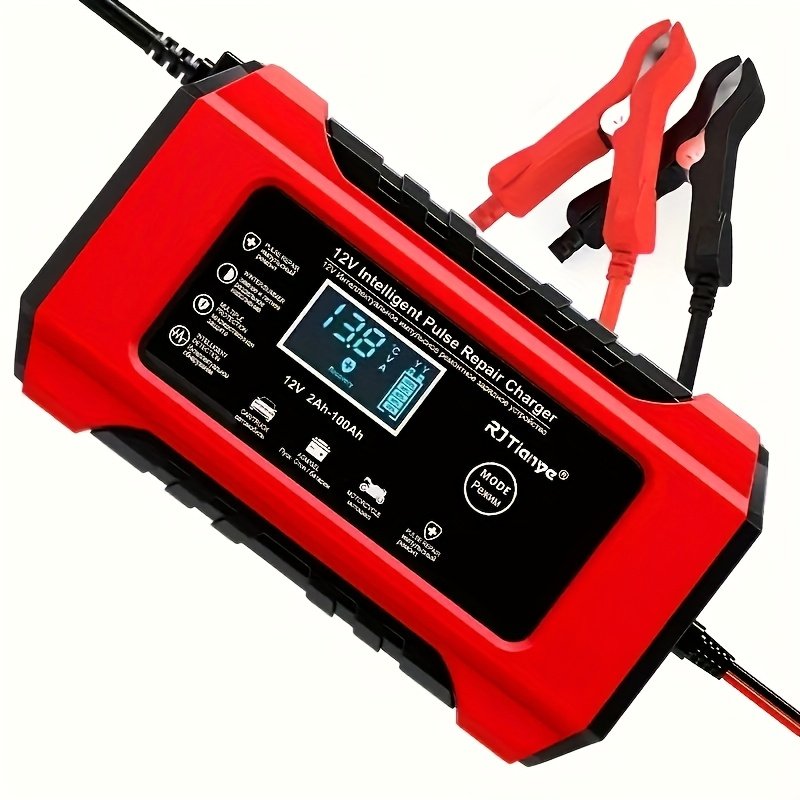 8d0eb69c-9b18-49dc-a389-55d603849e9a.jpg 12V 6A Smart Fast Charging Battery Charger with LCD Display | Auto Temp Control, Seasonal Modes & Auto Shut-Off | Fireproof ABS Shell | 110V-130V US Plug | Compatible with Cars, Trucks, Motorcycles, Start-Stop & Lead-Acid Batteries, Vehicle Charging Station, Rugged Design, Durable Construction, Truck Battery Maintainer, Compact Charger, Highquality Charger, Multimode Charger, Truck Drivers - Image 1