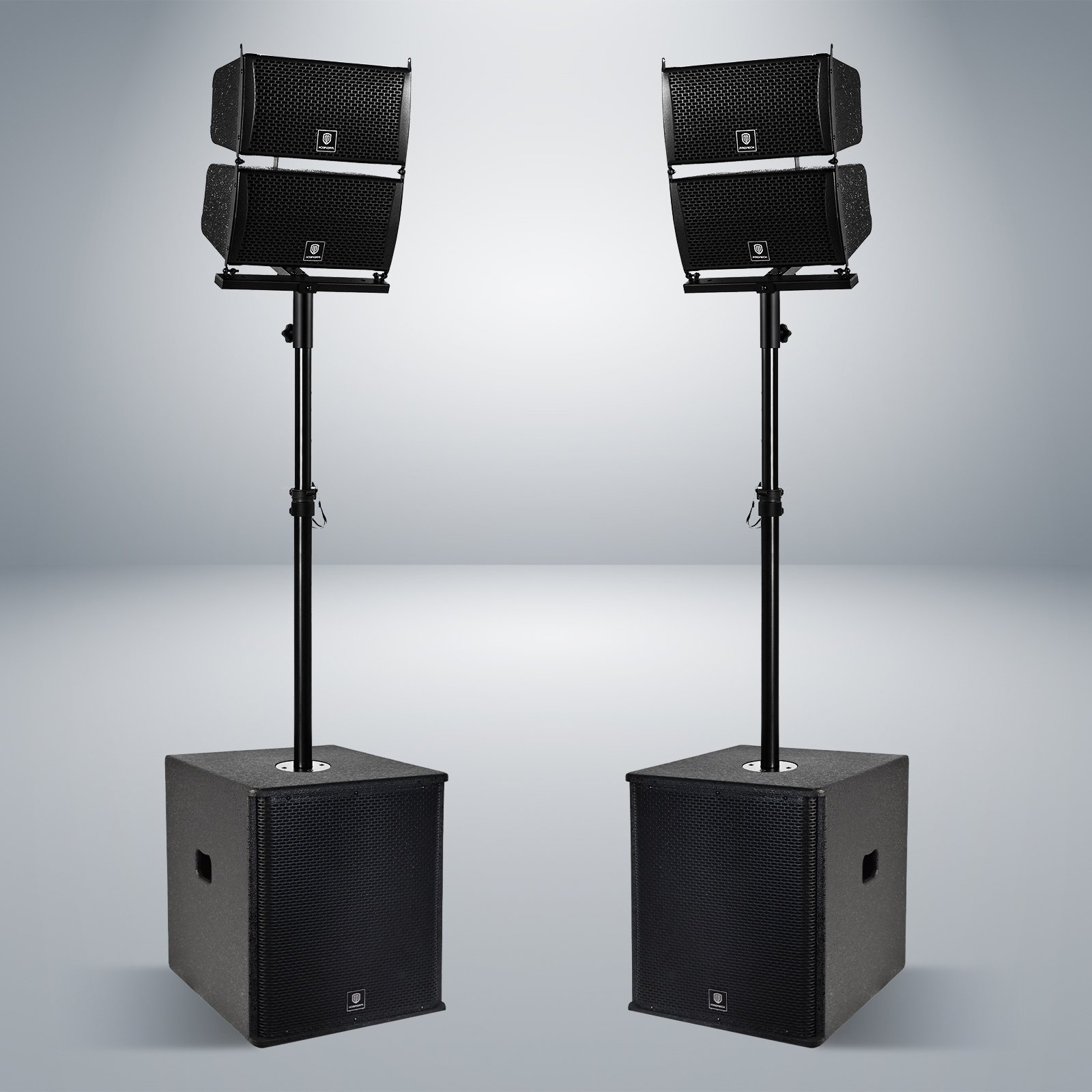 8d55f27a-360b-44e7-8f47-ec015c1d414e_1600x1600.jpeg.format.jpg 8000Watt P.M.P.O. 2.2 Channel Power PA Speaker System - 4 x 6.5-Inch Line Array Speakers, 2 x 15-Inch Subwoofers, Wireless, USB, SD Card, Remote Control, 110V/220V Dual Voltage Support for Parties, DJs, Weddings, and Meetings - Image 1