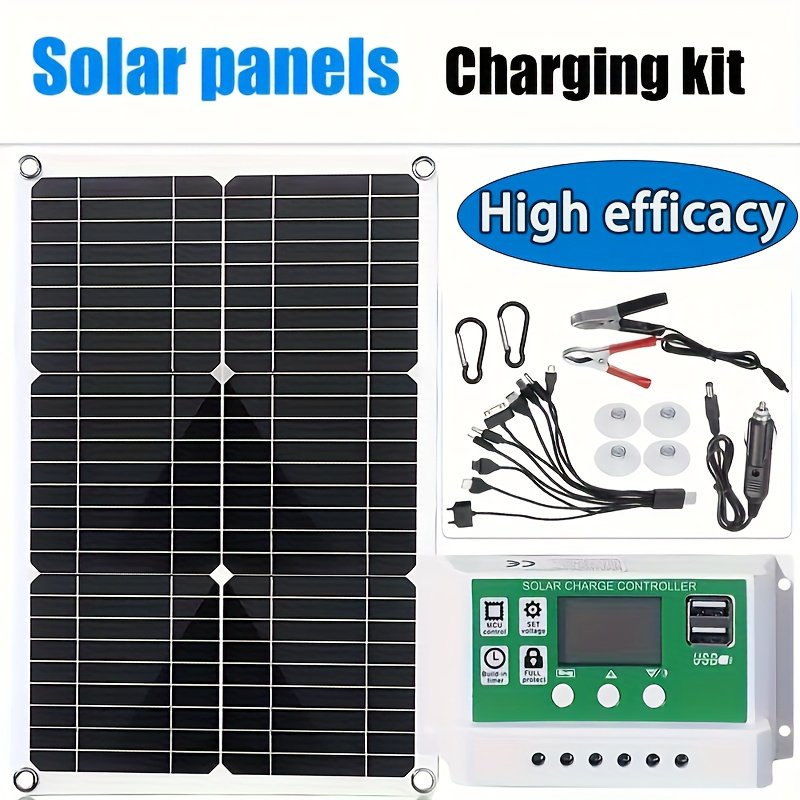 8e6d2506-b466-400c-a80e-b1f6166948f6-1.jpg Portable 12V High Efficacy Solar Panel Kit with 100A Solar Charge Controller - Extension Cable And Battery Clips for Boat, Motorcycle, Home, Outdoor Lights, RV, Outdoor Camera, SOLAR Generators, Offgrid Power, Lightweight Design, Easy Installation, Sturdy Construction, Reliable Performance, Rv Travelers, Boat Owners - Image 1