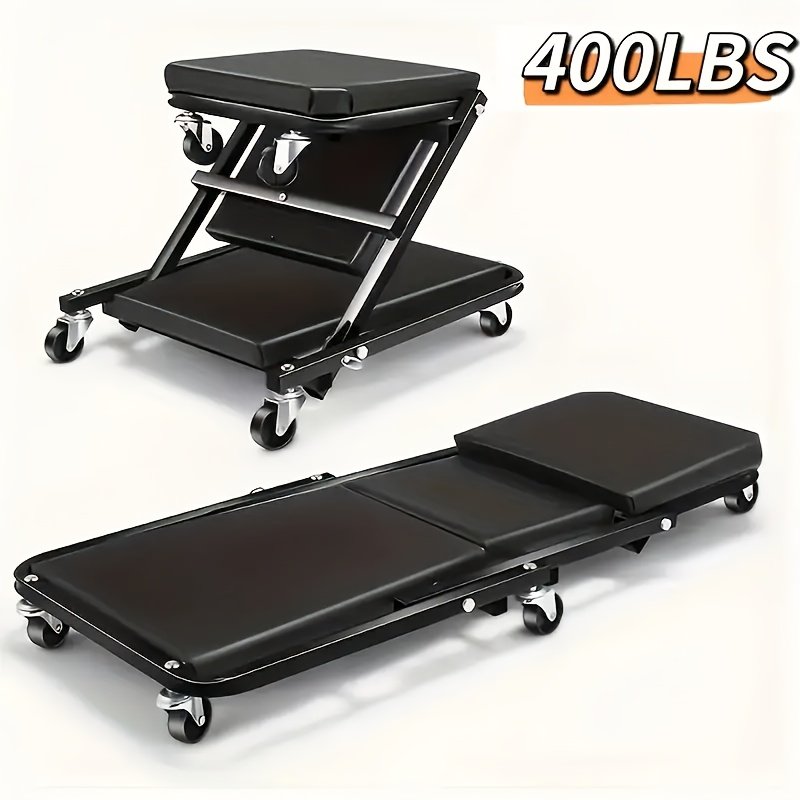 8ea88e5c-5dc0-48b3-9ae2-30ff177fd199.jpg New Gifts for Husbands In 2026:36-inch Outdoor Z-crawl Seat, Adjustable Load Board Folding Cart Crawl Kit, 6 Wheels 2.5-inch Father's Day Gift - Image 1