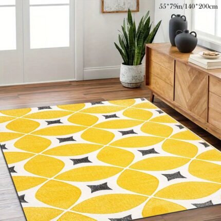 [Golden Diamond Mat] 800G Golden Diamond Velvet 1pc Classic Pattern Mat | Area Mat, Dot Plating Bottom, Suitable for Living Room, Study, Bedroom, Balcony, Machine Washable, Indoor and Outdoor Mat