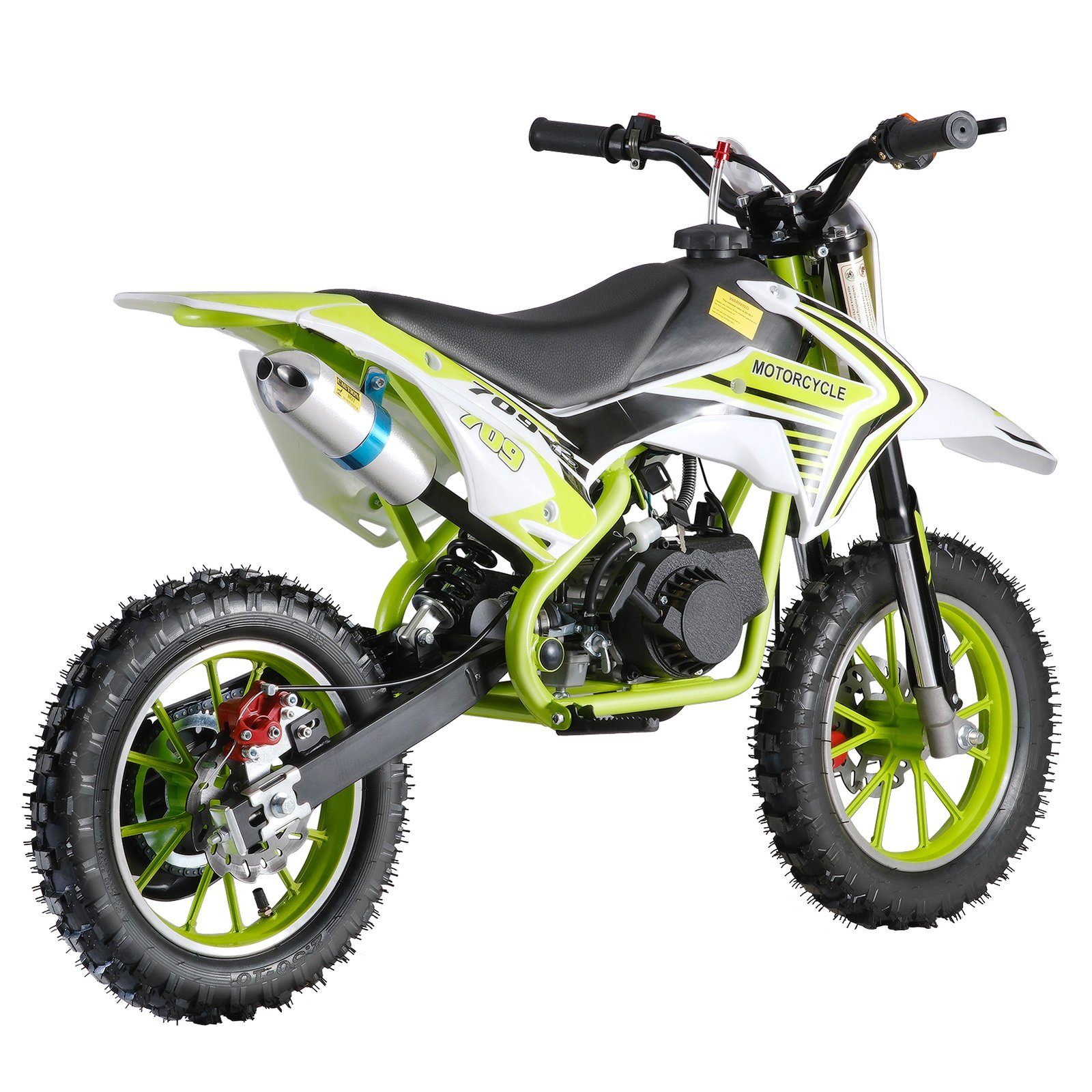 8edbf3d3-8878-47d5-9842-40aea5c2f577_1601x1601.jpeg Gasoline Motocross, 49cc Mini Motocross, 2-stroke Gasoline motocross Light green, two-stroke outlet engine, pocket motorcycle with front and rear disc brakes,top speed: 20mph - Image 1