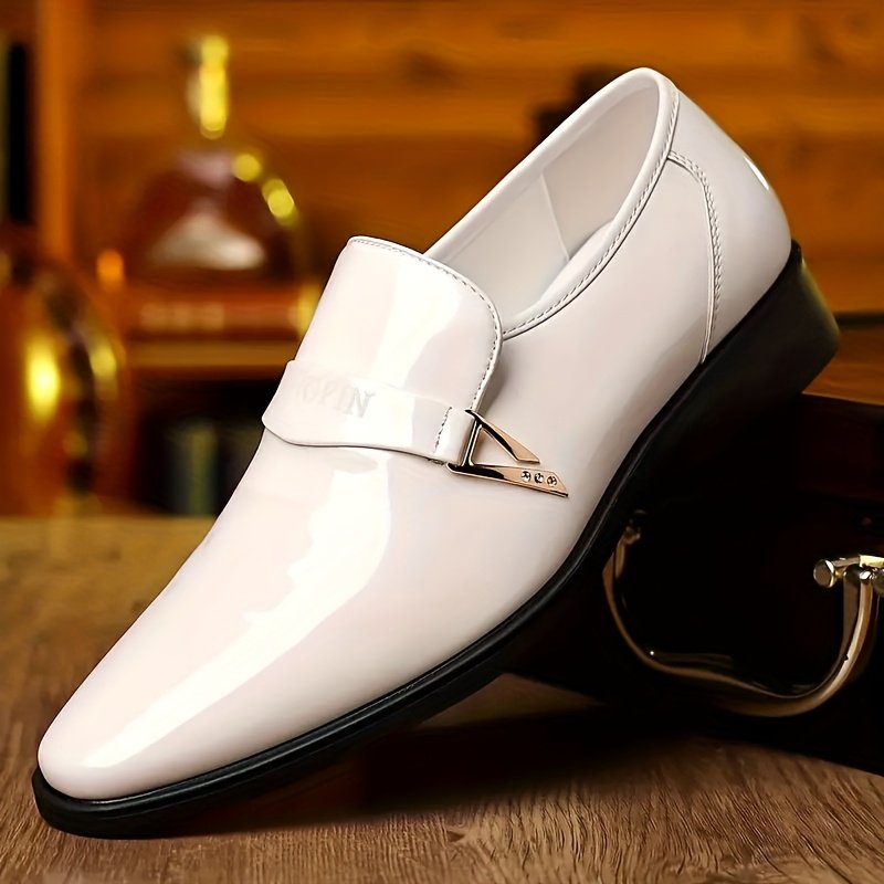 90bc09f9-e1e1-410f-82c8-0e8f297d5137.jpg Men'S White Slip-On Loafers - Casual Business Shoes with Rubber Sole, Faux Upper & Lining, Low Top Design for Casual Attire, Casual Footwear | Stylish Loafers | Rubber Sole Shoe - Image 1
