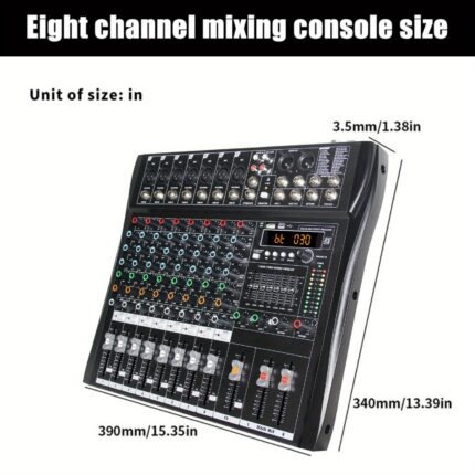 Professional Audio Rack 8/12/16-Channel Mixing Console with Smartphone App Control, 256 Effects & Parametric EQ, 48V Phantom Power, USB/48V Power Supply, 110-130V Global Voltage, Light Blue/Black - Studio-Grade DJ Console for Live Concerts, Weddings, Corporate Events, Pub Stages & Home Studios - Compatible with Smartphones/Tablets via Wireless, Durable Construction, Dj Equipment, Sleek Design, Robust Build, Highquality Equipment, Event Sound Engineers, Production Mixer, Professional