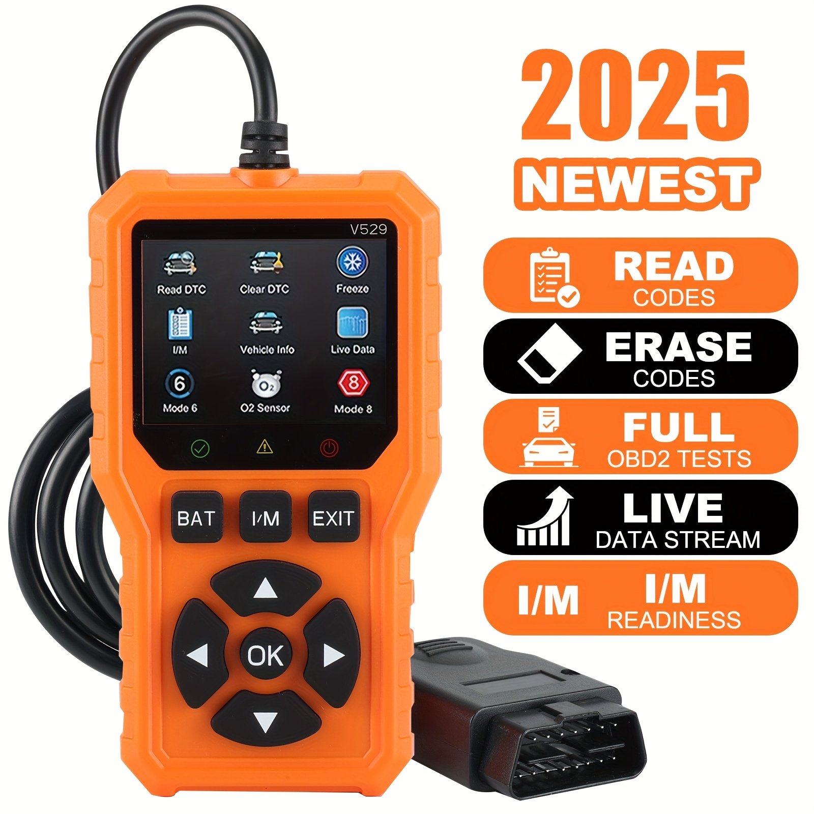 93d17e39-6fb9-4233-ba66-5d0aa7c1f207.jpg Advanced OBD II Scanner Car Engine Fault Code Reader CAN Diagnostic Scan Tool, Read And Clear Error Codes for 1996 Or Newer OBD2 Protocol Vehicle, Without Battery - Image 1