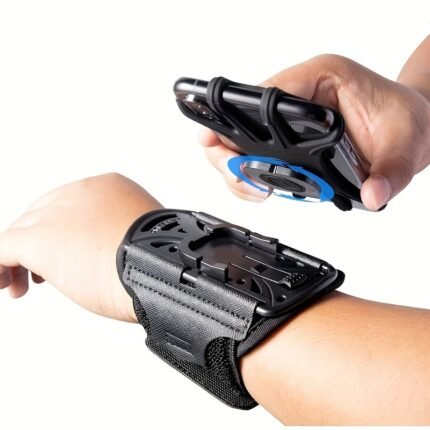 Detachable 360° Rotating Wrist Phone Holder - Fits Smartphones, with Keychain Phone Armband, Ideal for Fitness