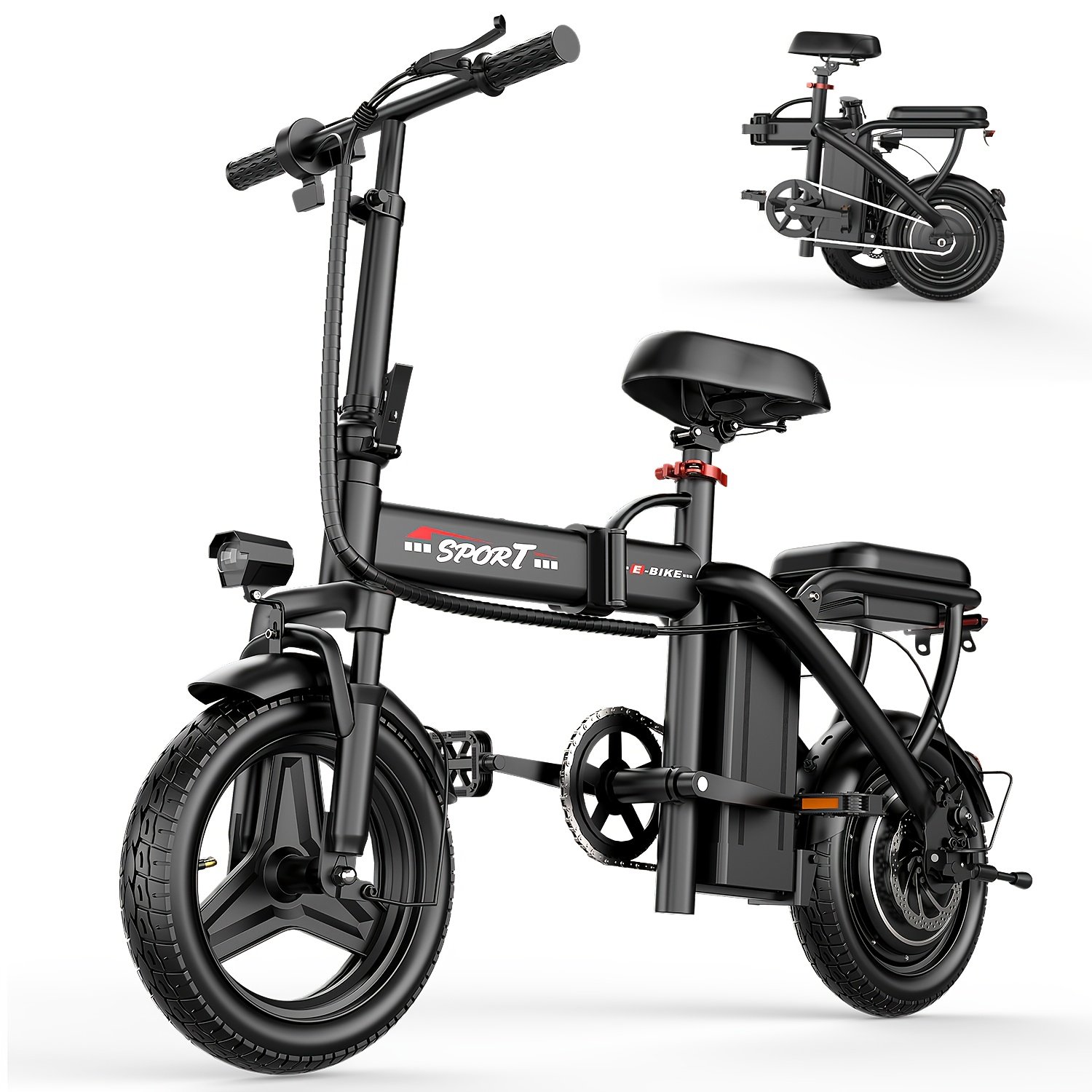 95b33da6-2607-4a3f-b581-e33461f053cb.jpg Folding Electric Bicycle, Peak Power 500 Watts, 25 Miles/ Per Hour Brushless Motor, 14-inch Tires, 48-volt 10 Ampere-hour Detachable Battery, Adult Electric Bicycle, Electric Bicycle, Suitable for Urban Commuting, Is The Best Choice for A Gift., Electric Bike for Women, Electric Bike Foldable, Electric Bike for Men, City Transportation, Portable Bike, Modern Ebike, Compact Design, Durable Construction, Highperformance Motor, Fast Ebike, Powerful - Image 1