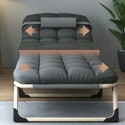 One-piece Foldable Bed With Comfortable Cotton Pad For Adult Folding Bed, Lazy People Must Open And Use Without Assembly And Storage, Lunch Break, Office Rest, Afternoon Leisure, Lazy Sofa