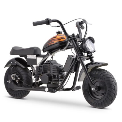 Mini Off-Road Dirt Bike, DB004 Model 49 CC 2-Stroke Gas Chopper Bike with Off-Road Tire, Disc Brakes, Led Headlight, Max Load 160Lbs, Up to 20Mph