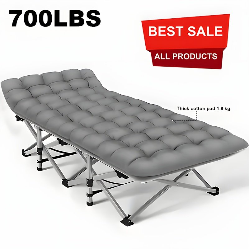 9723f6cd-5821-45f9-9540-3b5175263c3f.jpg Folding Camping Bed with Mattress, Adult Sleeping Bed, Portable Travel Camping Bed with Carrying Bag, Suitable for Tents, Camping, Outdoor Only - Image 1